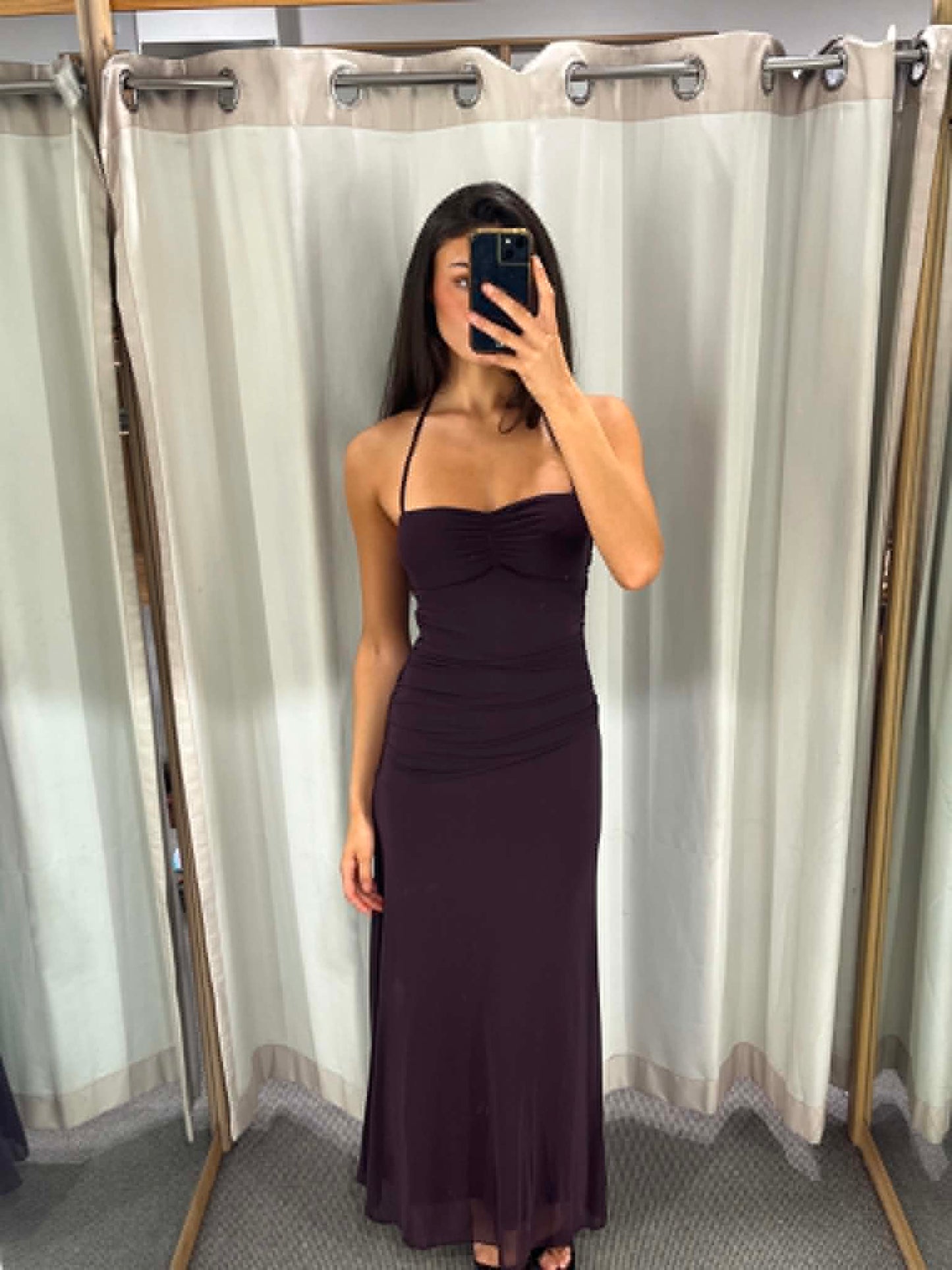 Plum Halter Maxi Dress