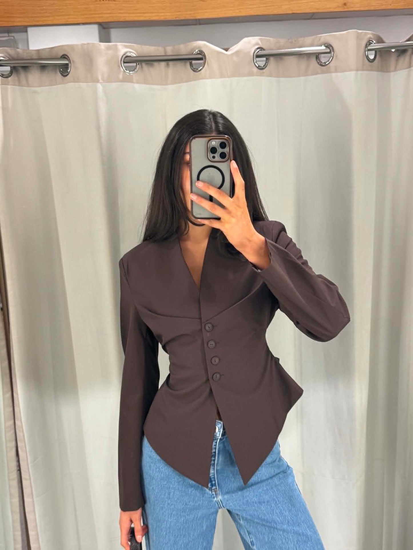 The Elodie Tailored Blazer – Chocolate