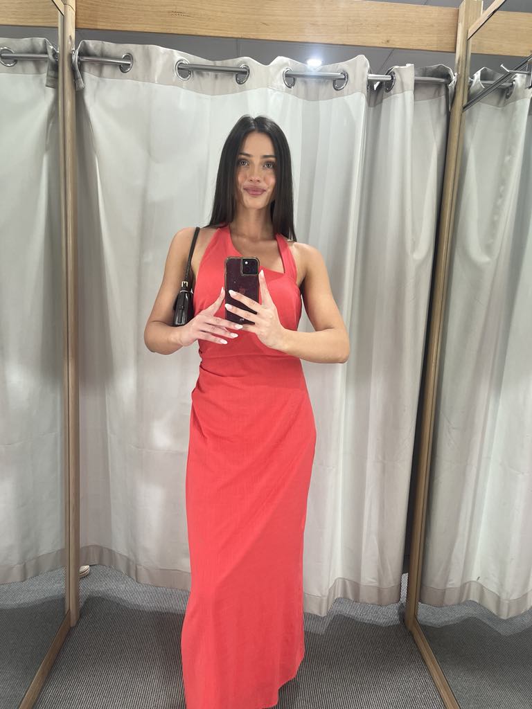 Ella Red halter dress