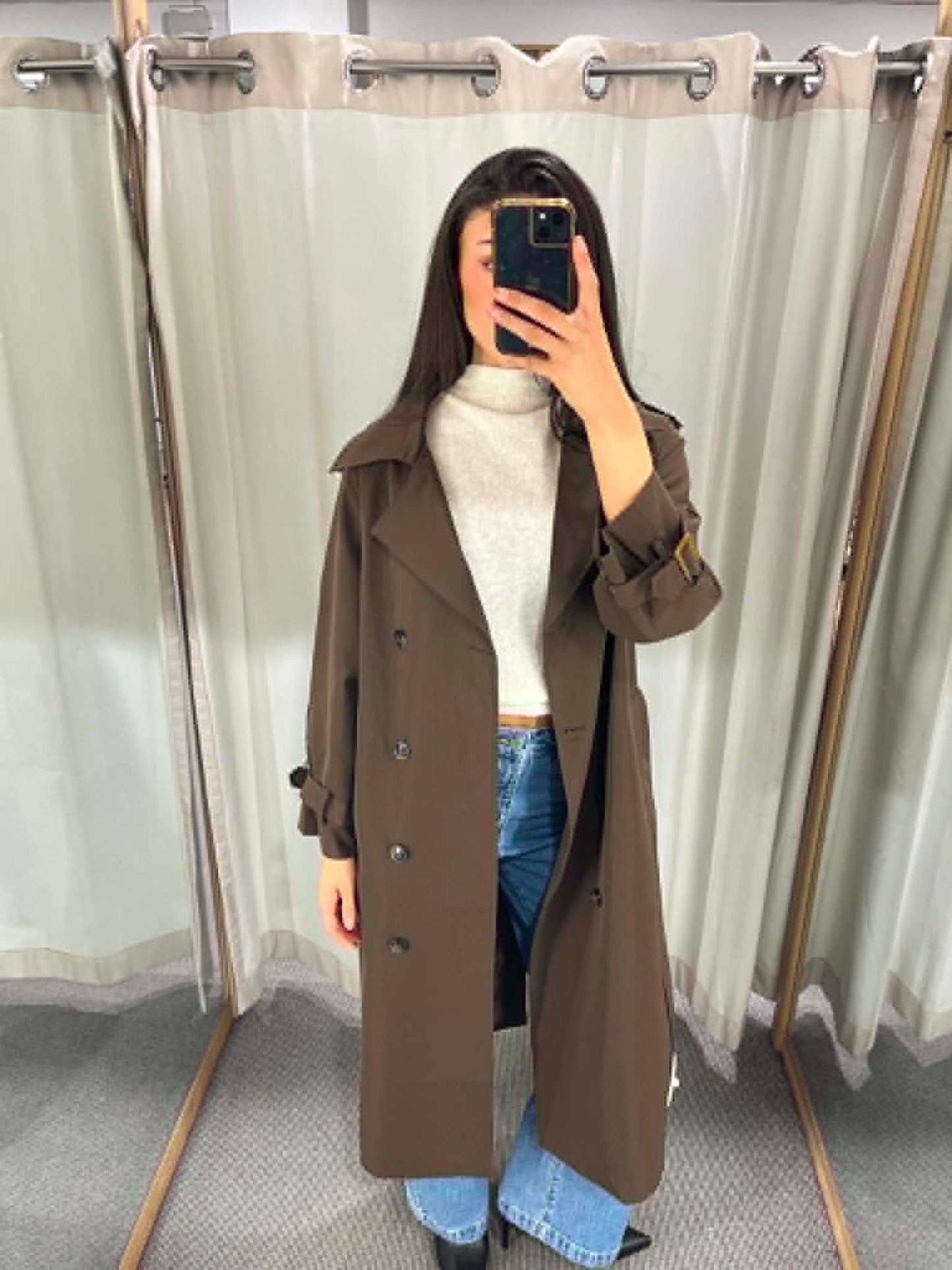 Illusion Trench Coat Chocolate