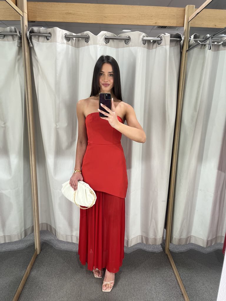 Sienna Red Strapless Dress