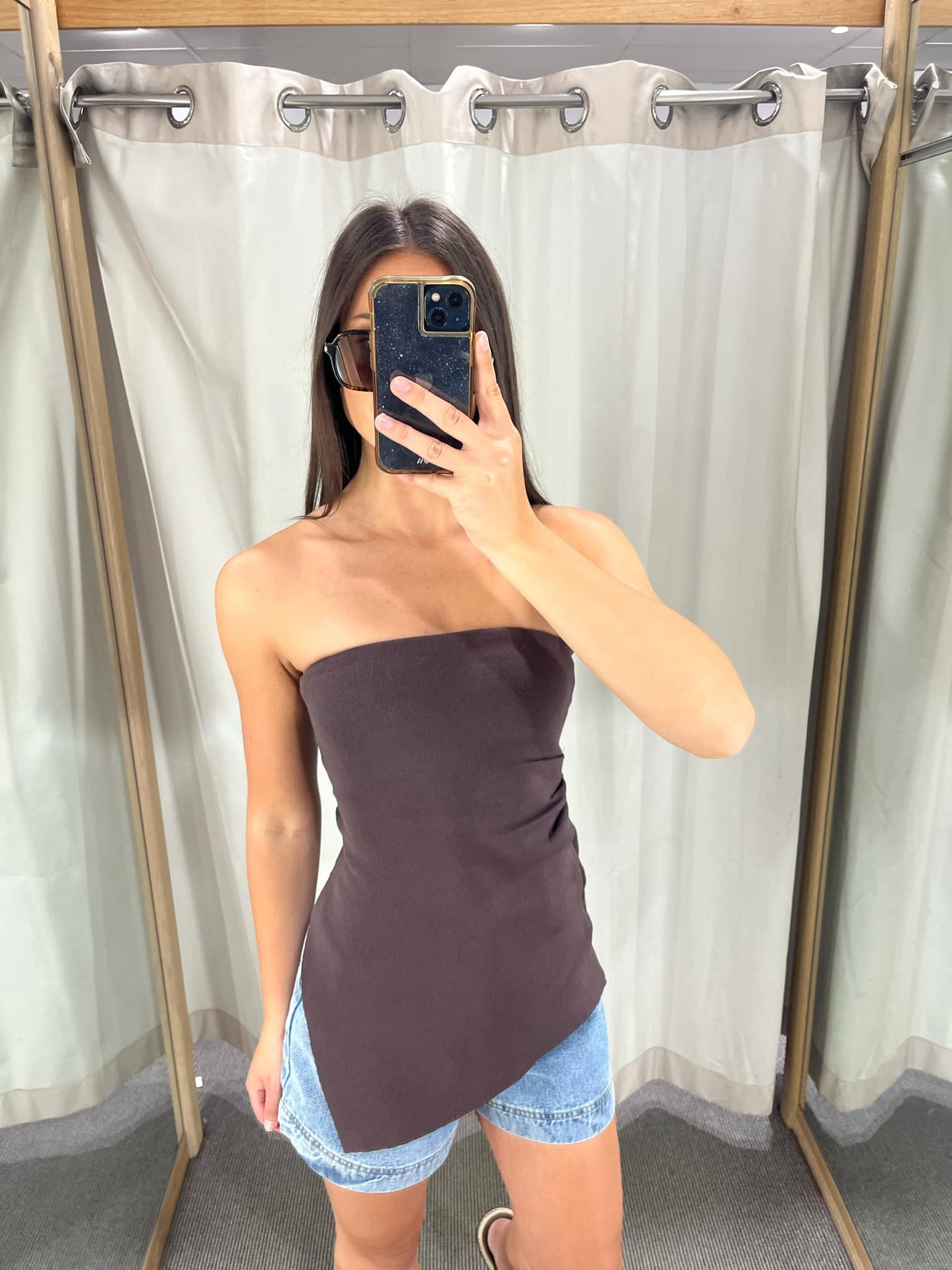 Allison strapless - choc