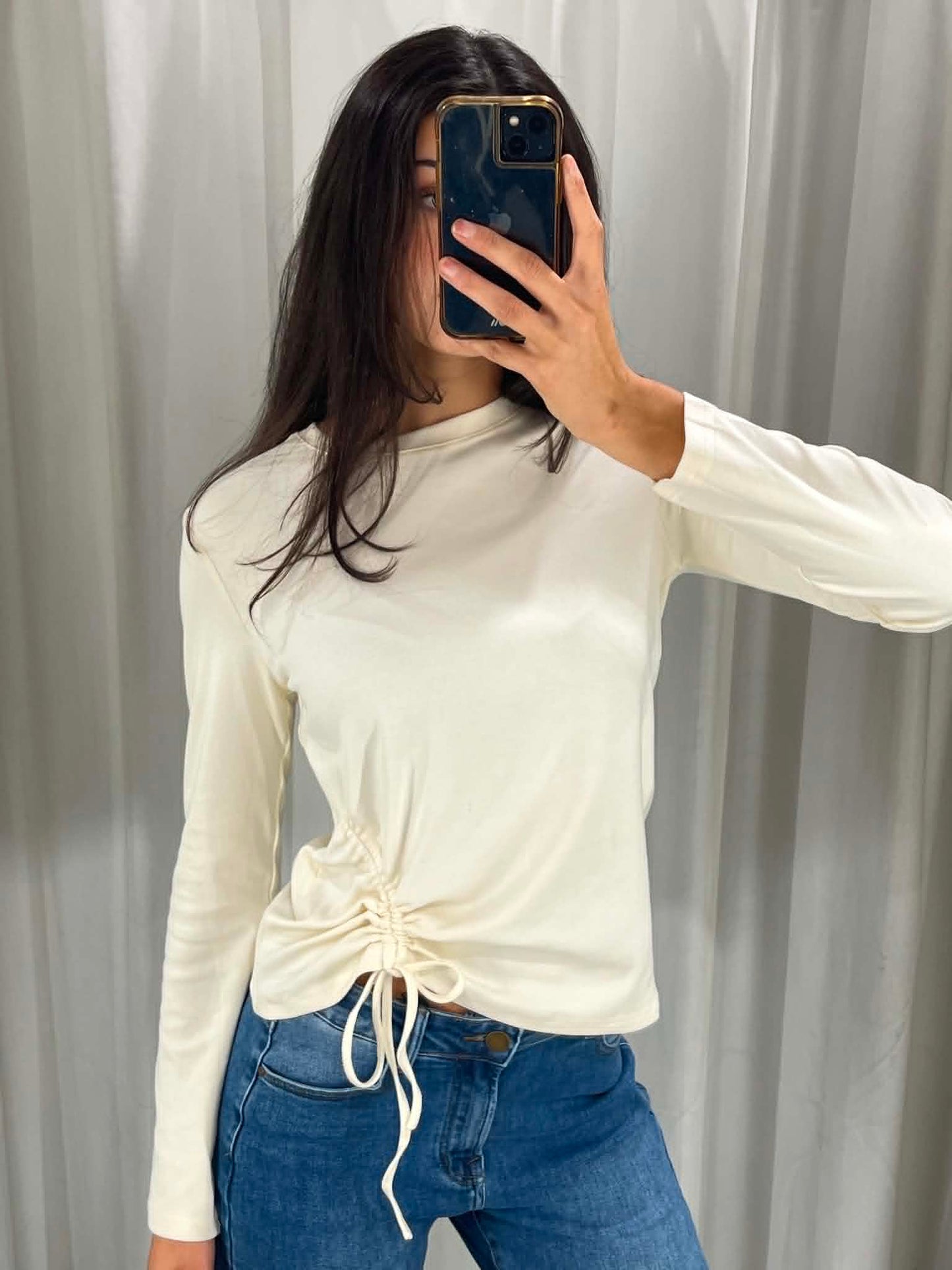 Lara Long Sleeve Top Cream