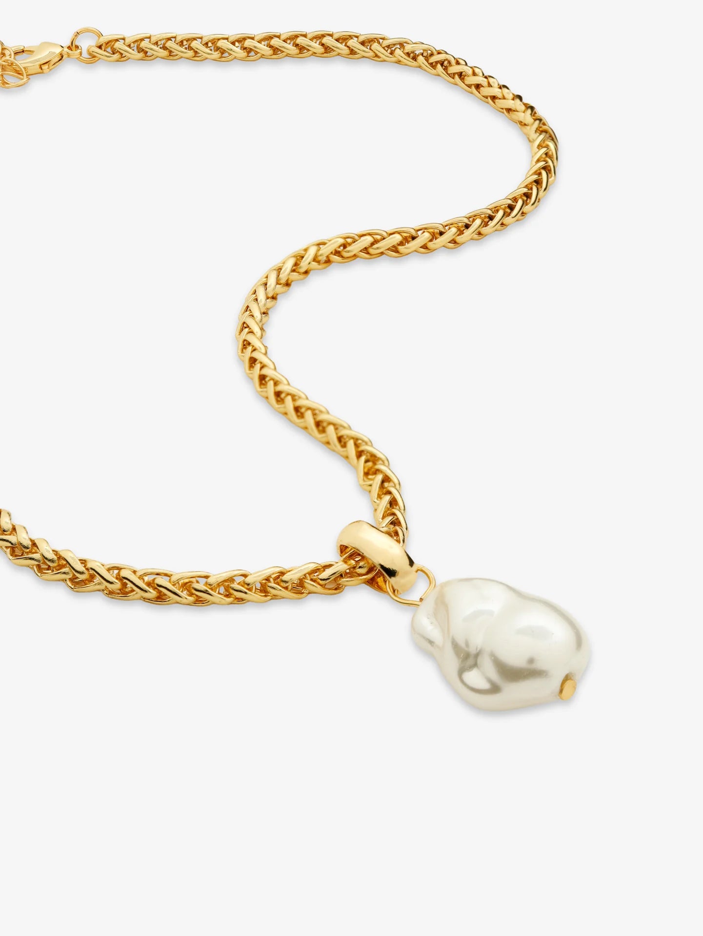 Organic Pearl 18K Gold Plated Pendant Necklace