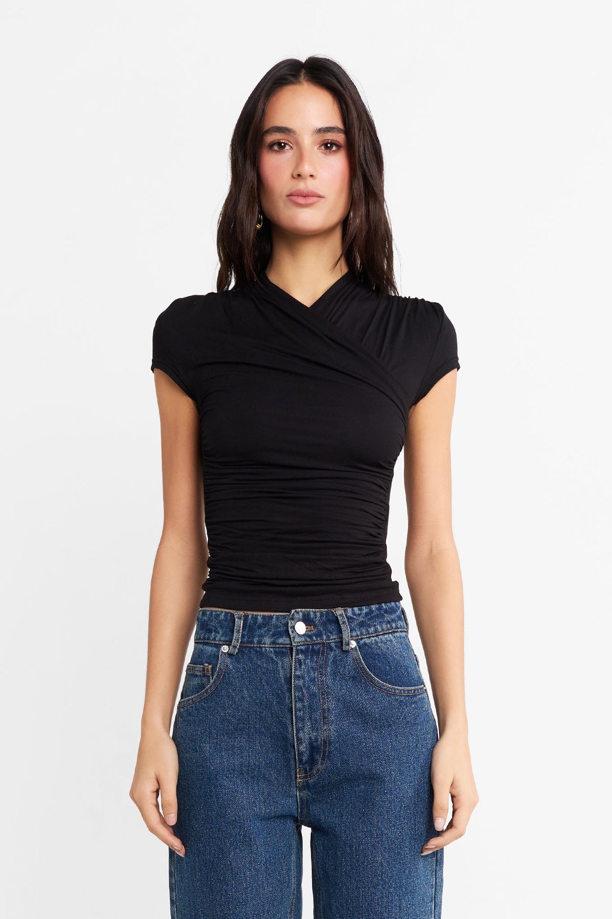 Madison The Label Adalia Cap Sleeve Top Black