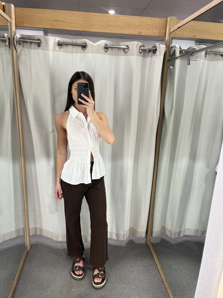 Lucy collar top white