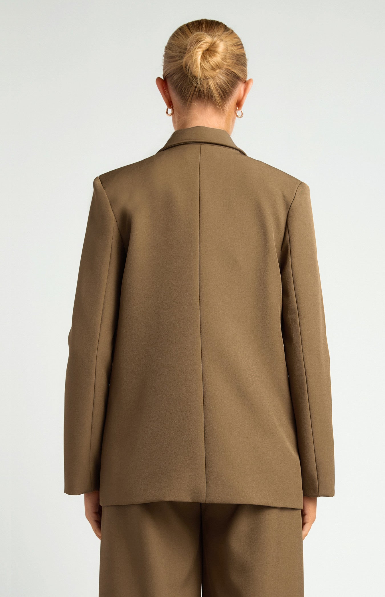 Oversized Blazer with Shoulder Pads and Pocket Details