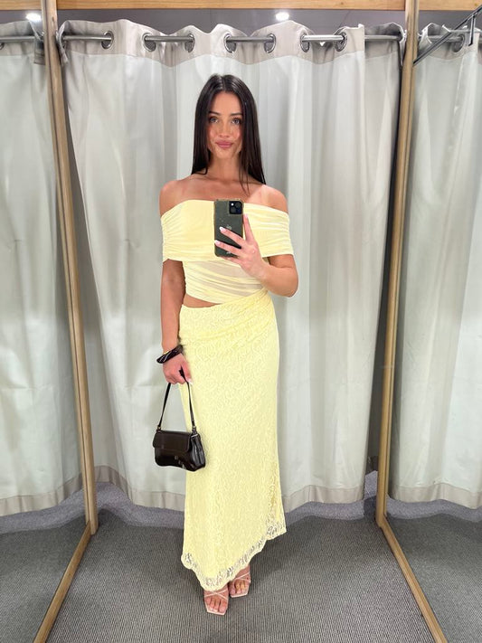 Eden butter off the shoulder detailed dress