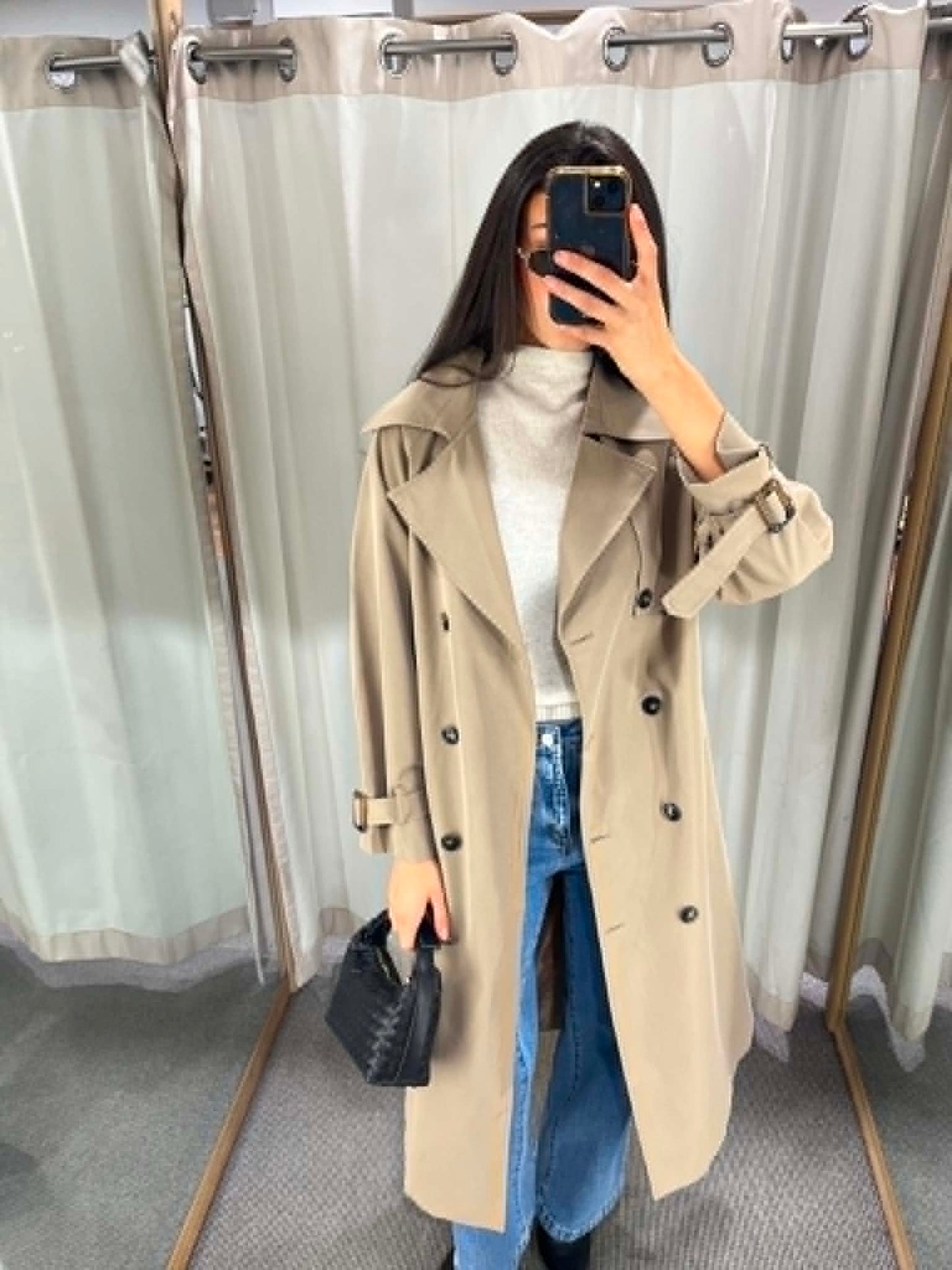 Illusion Trench Coat Beige