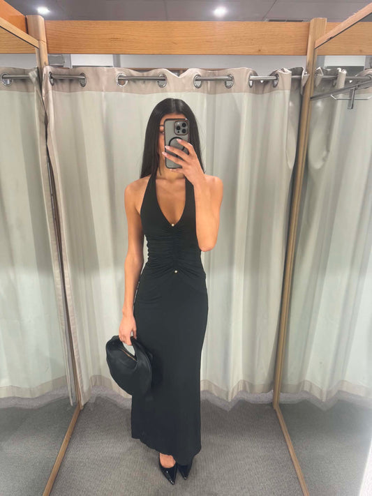 Halter Neck Black Dress