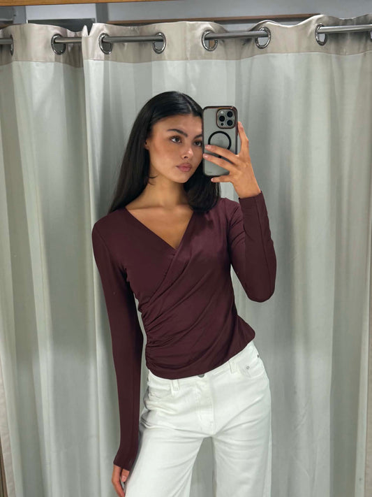The Vienna Ruched Wrap Top