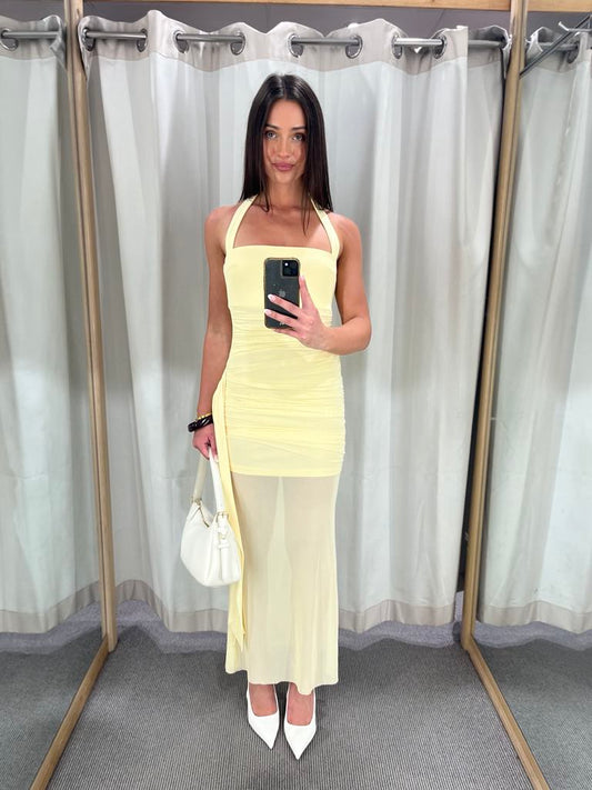 Ari halter butter dress