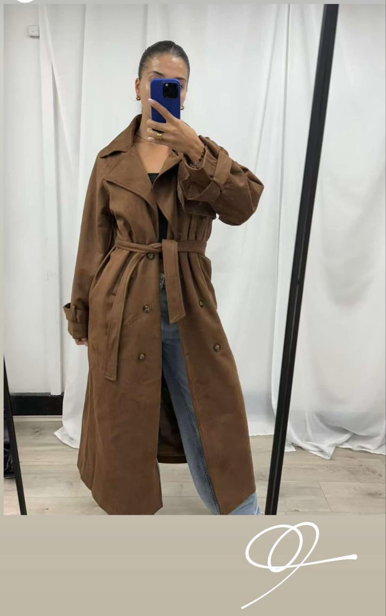 Suede Long Line Jacket