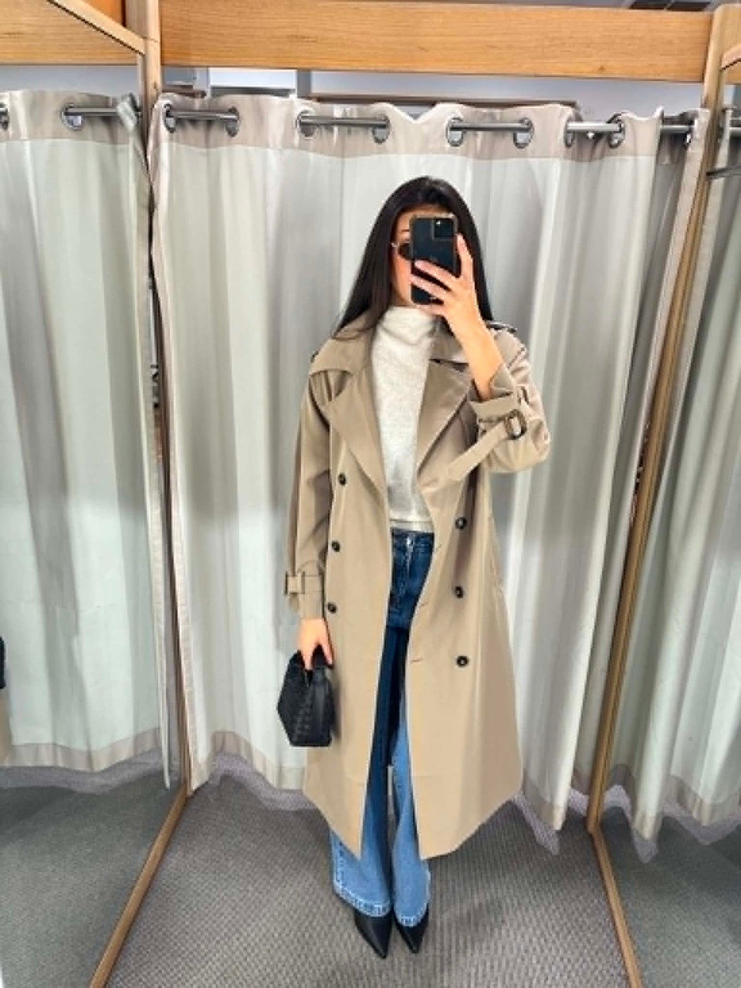 Illusion Trench Coat Beige