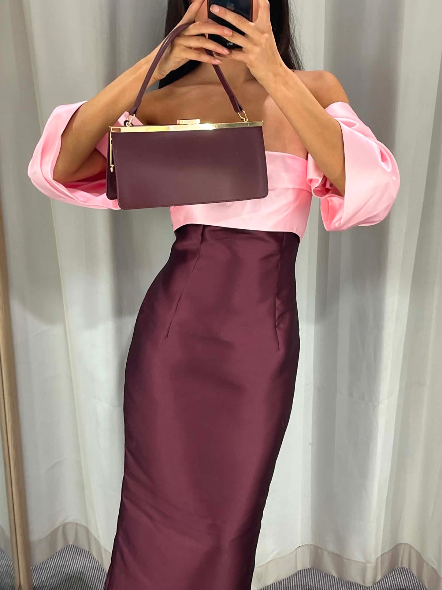 Matilda Shoulder Midi Cherry/Pink