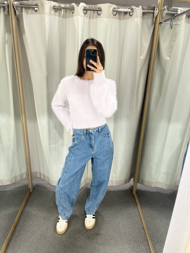 Tahlia Fluffy Knit Mink Pink