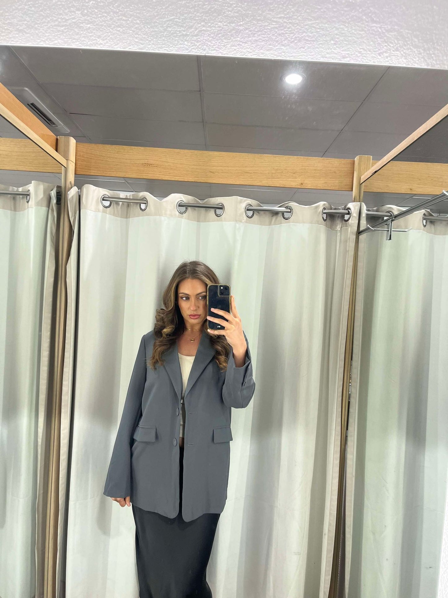 Oversized Blazer Jacket Grey