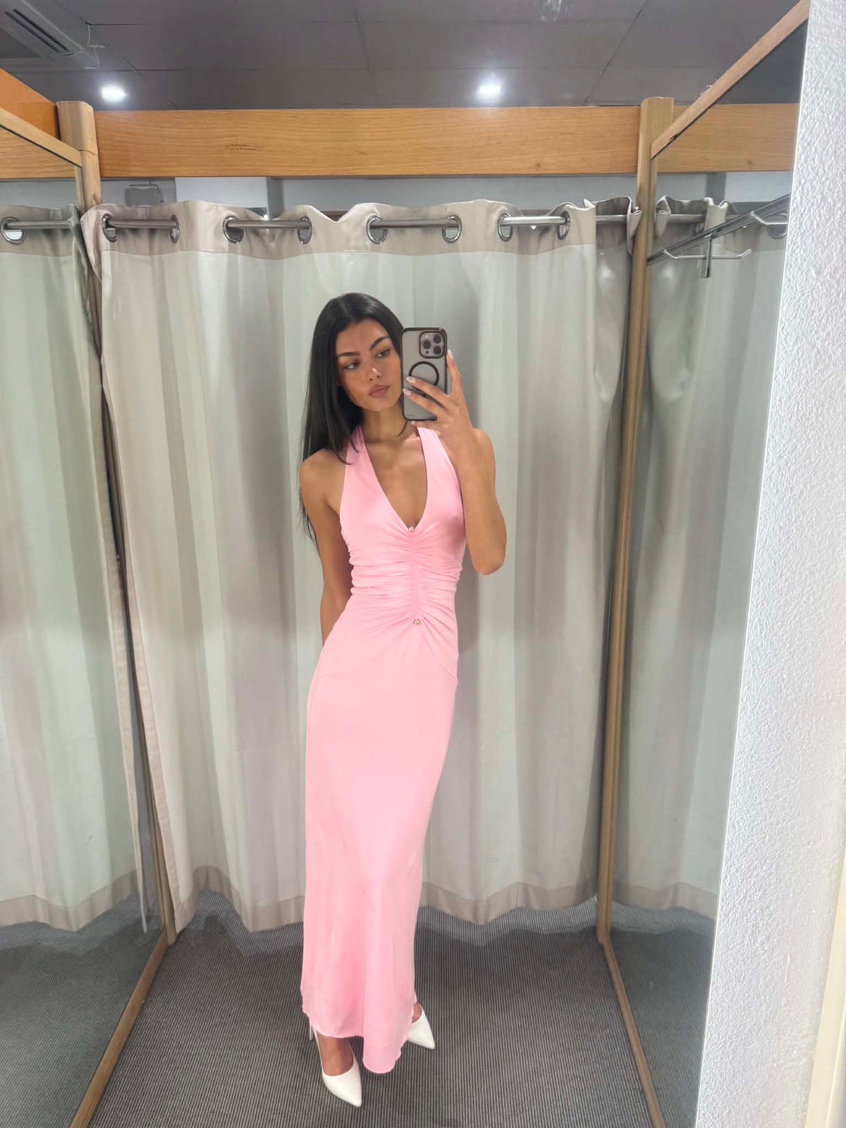 Halter Neck Pink Dress