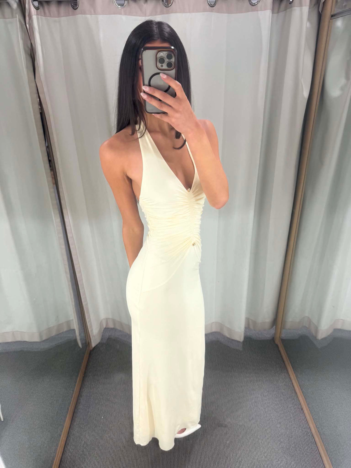 Halter Neck Yellow Dress