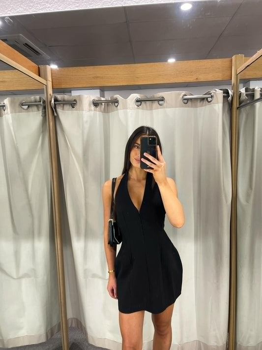 Sculpted Halter Neck Dress