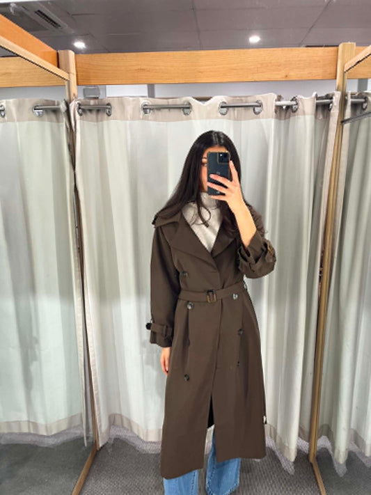 Illusion Trench Coat Chocolate