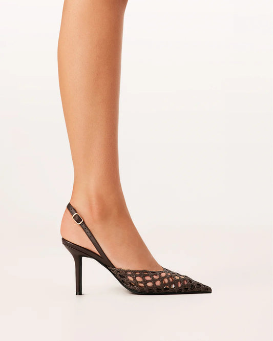 PAVA - CHOCOLATE RAFFIA HEEL BILLINI