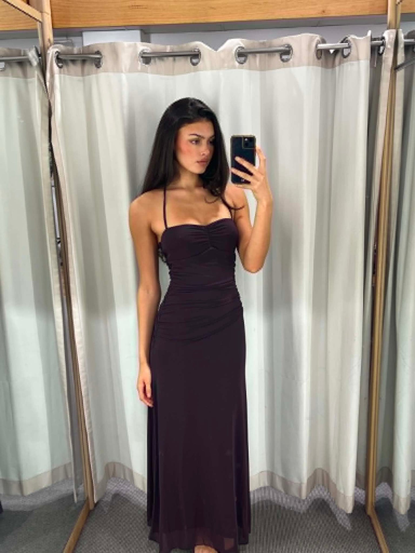 Plum Halter Maxi Dress