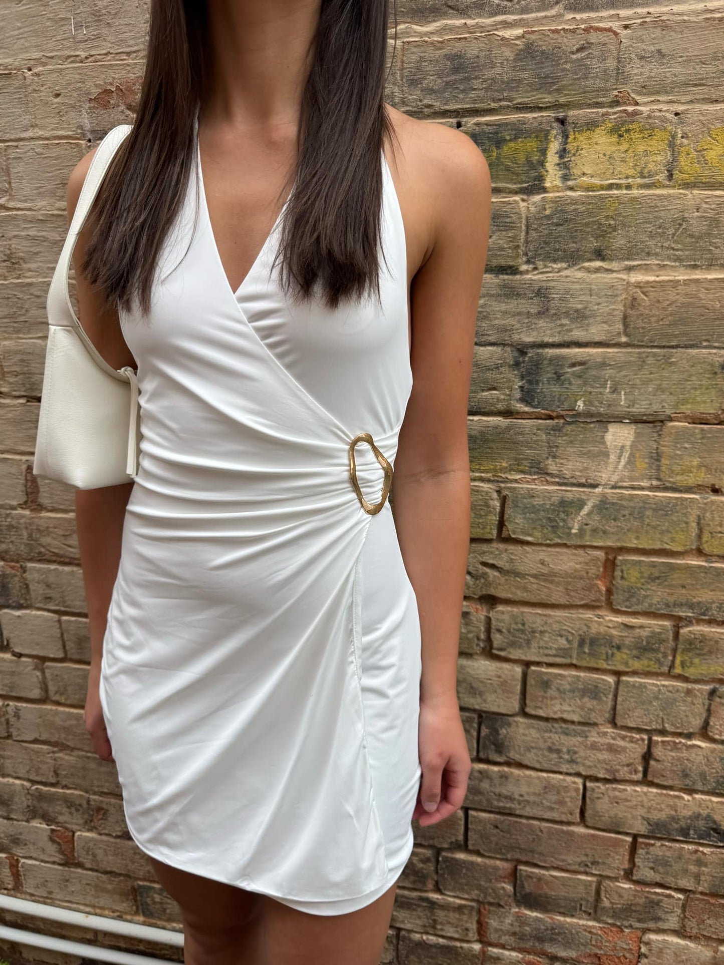 Laurel White Halter Neck Dress