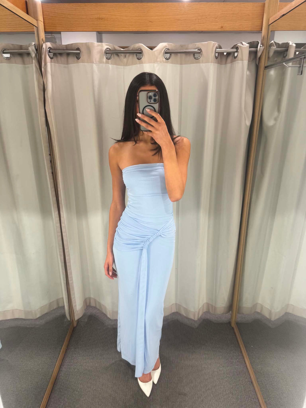 Strapless Baby Blue Dress