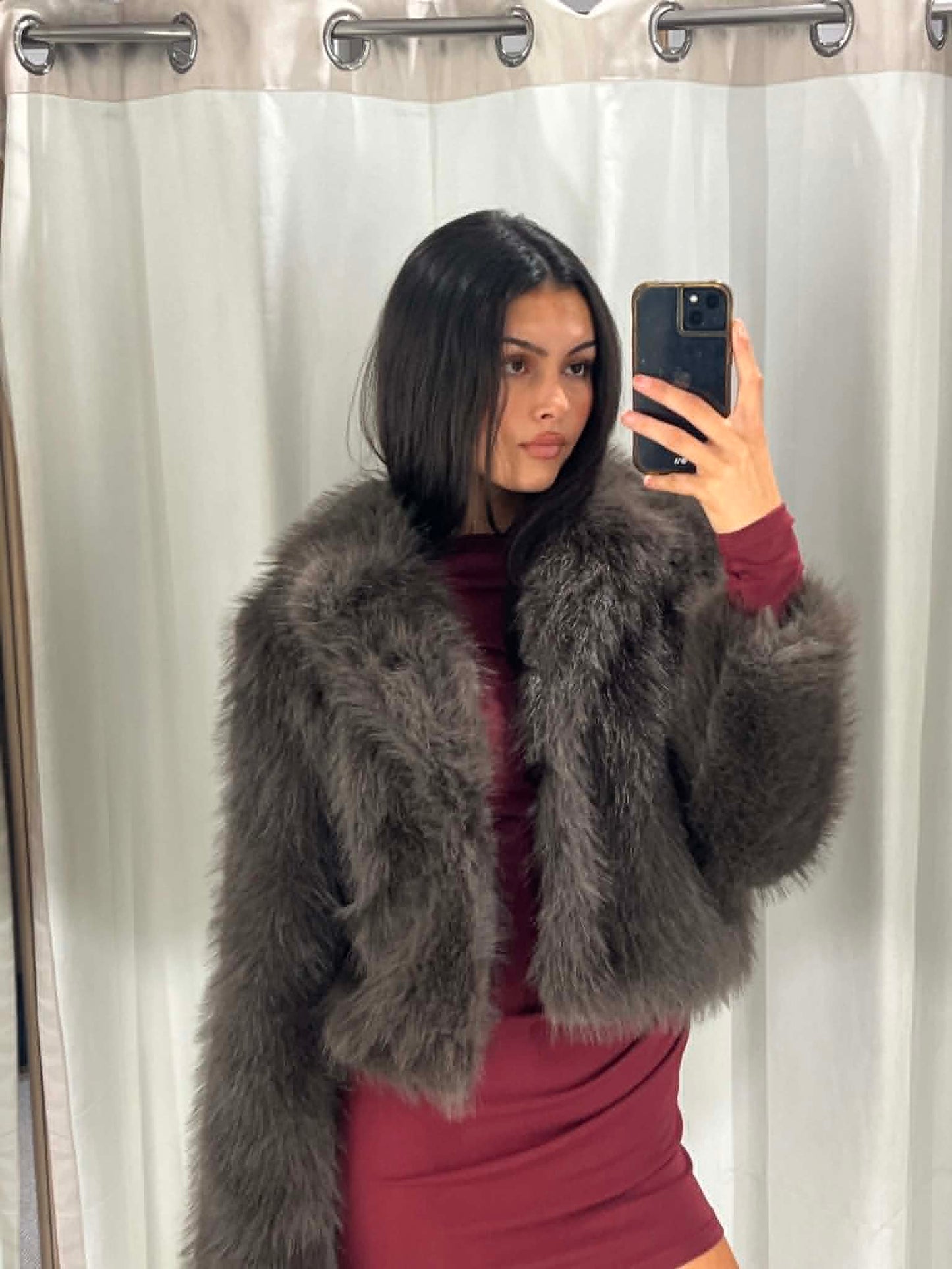 Solene Faux Fur Chocolate
