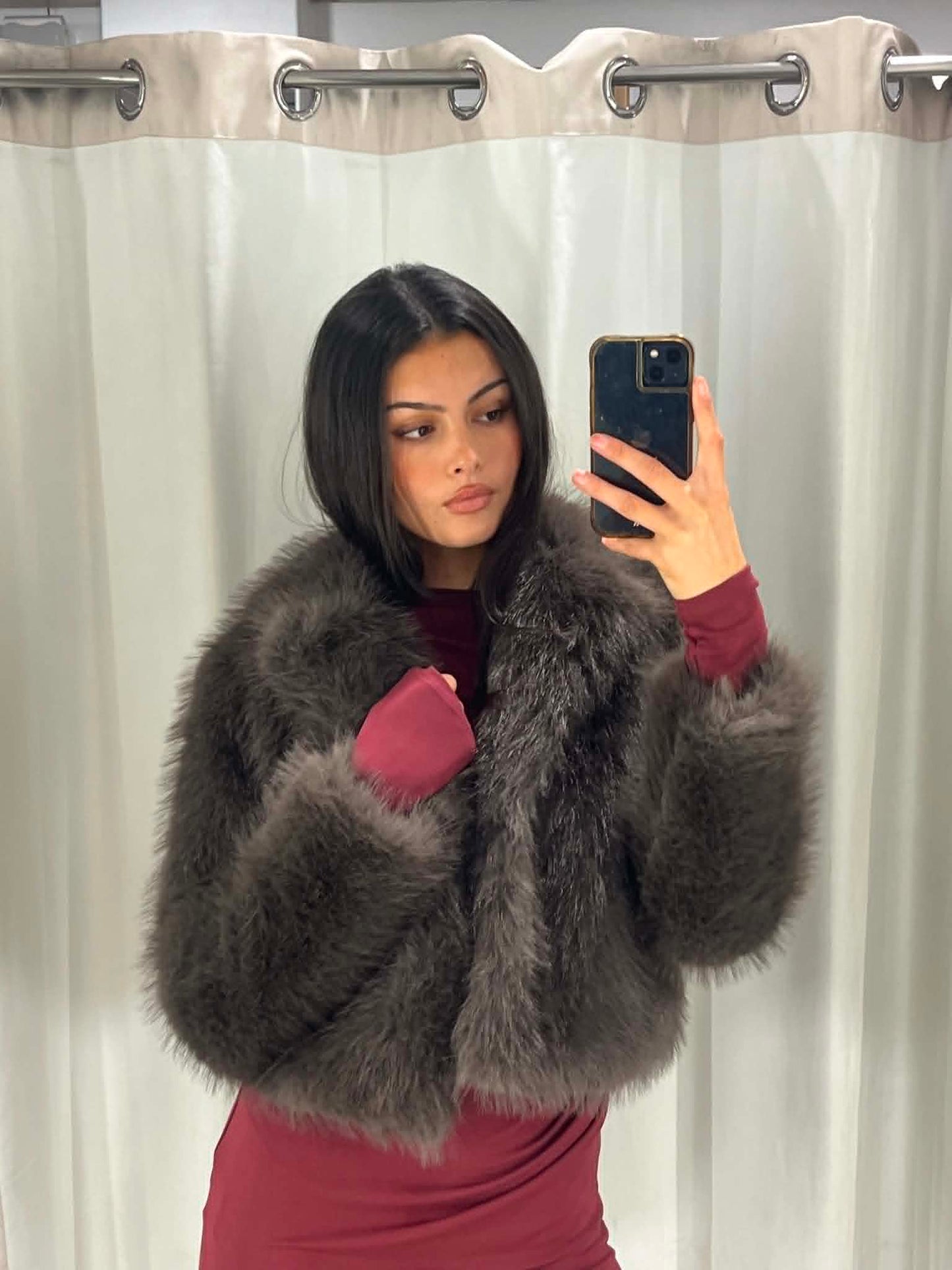 Solene Faux Fur Chocolate