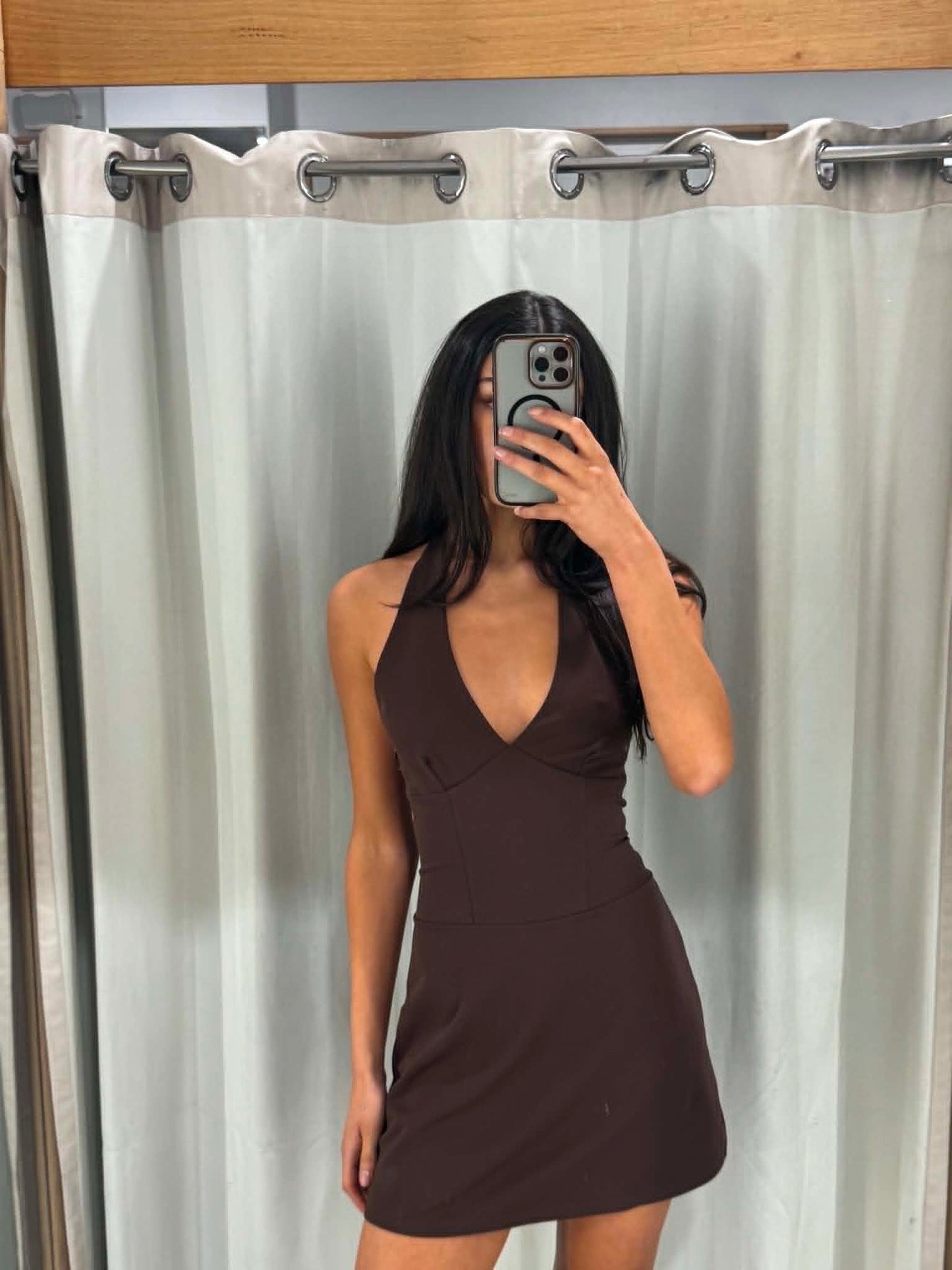 The Marcella Mini Dress – Chocolate