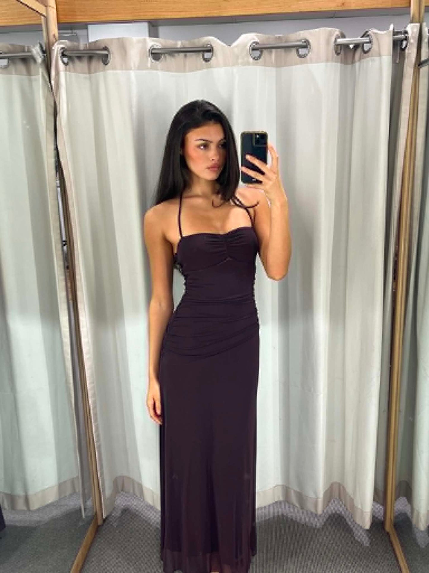Plum Halter Maxi Dress