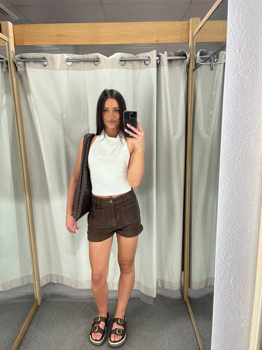 Country denim shorts - chocolate