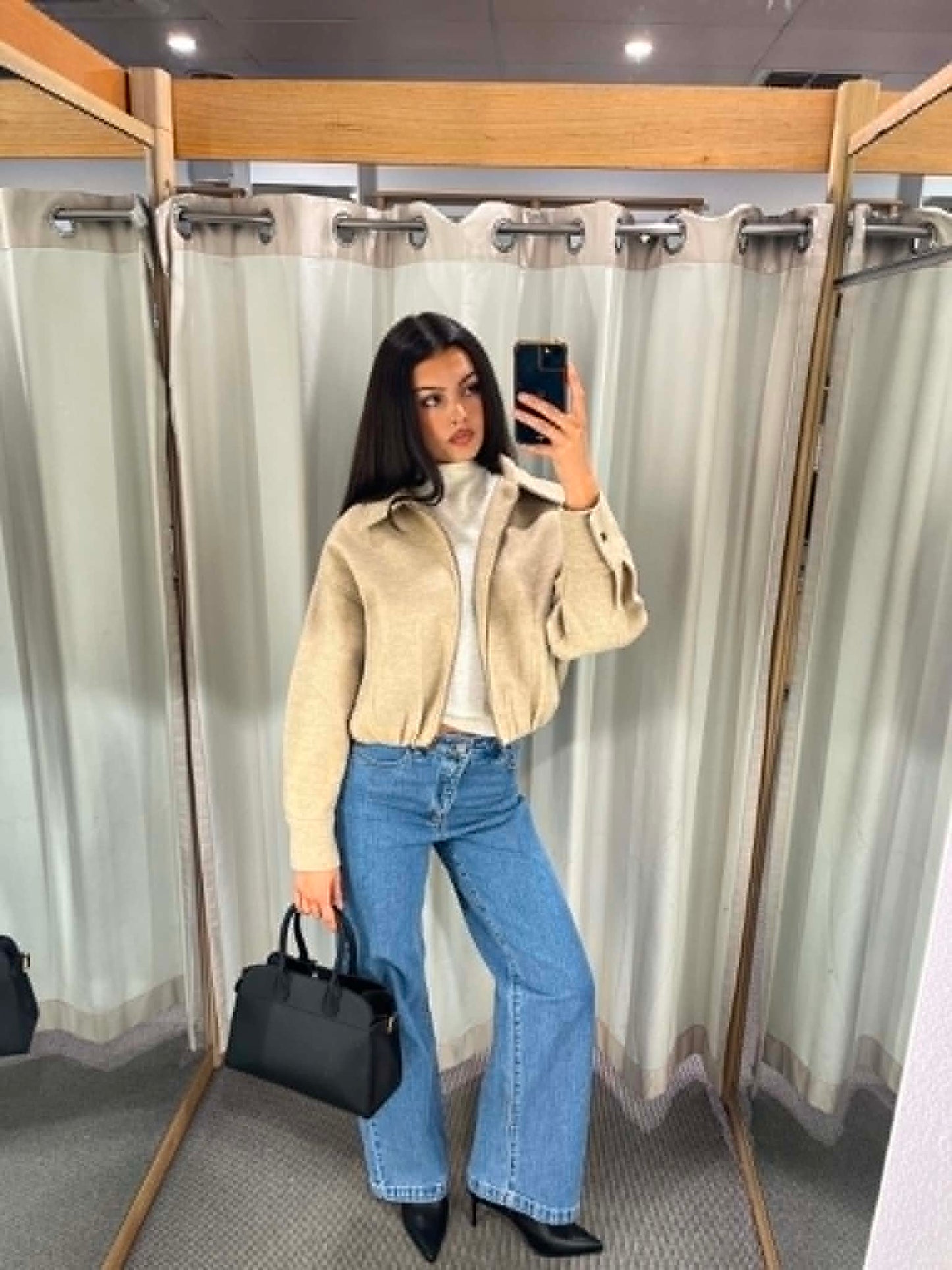 Oat Zip Up Bomber Jacket
