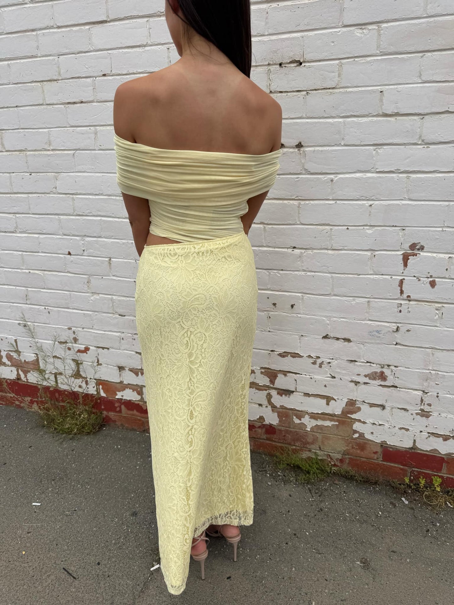 Eden butter off the shoulder detailed dress