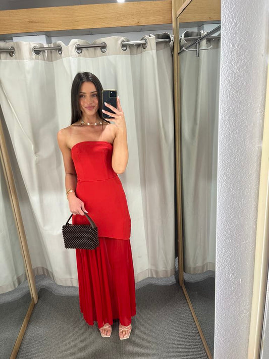 Sienna Red Strapless Dress