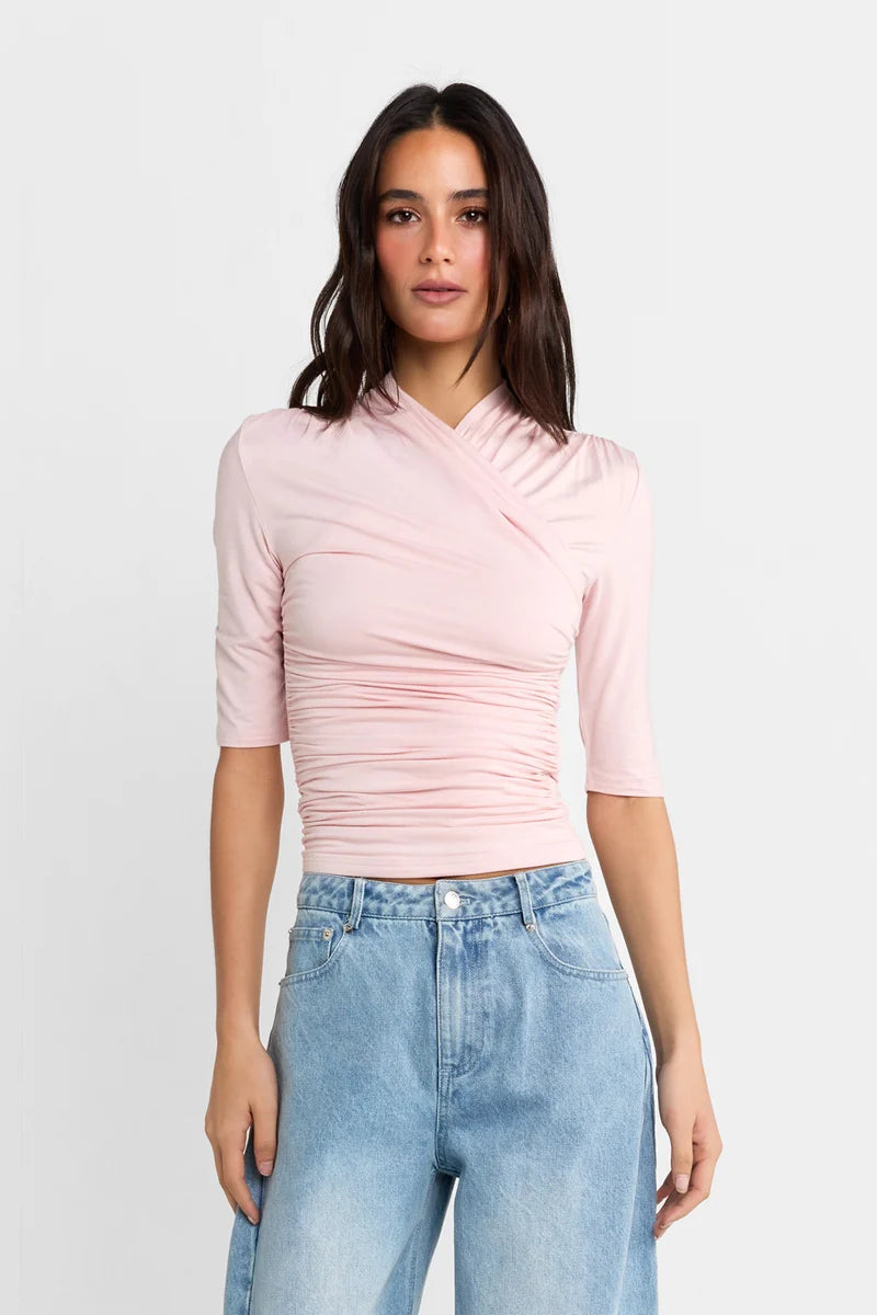 Madison Adalia Half Sleeve Top | Pink
