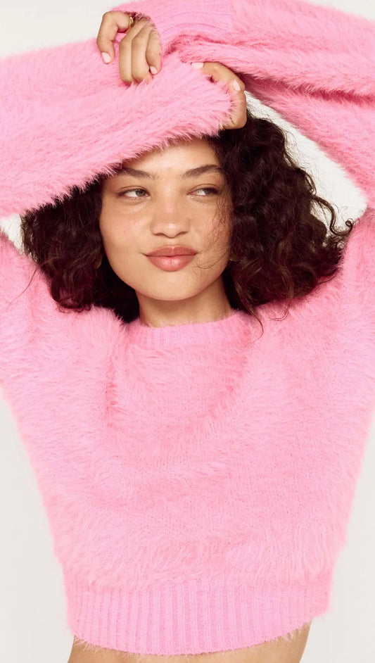 Clio Fluffy Knit Mink Pink