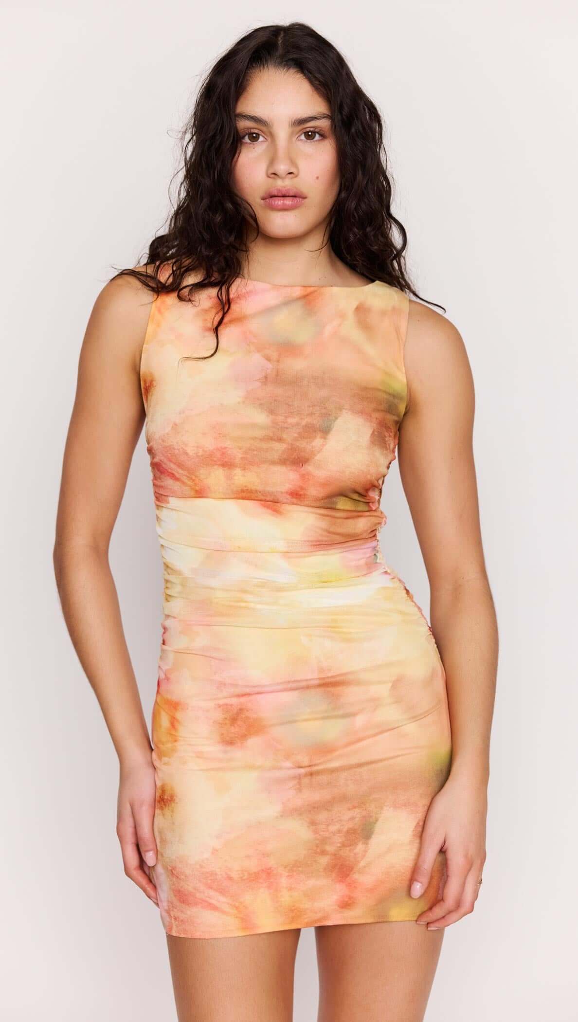 Peach Hibiscus Halter Midi Dress isla Halter Maxi Dress (Copy)