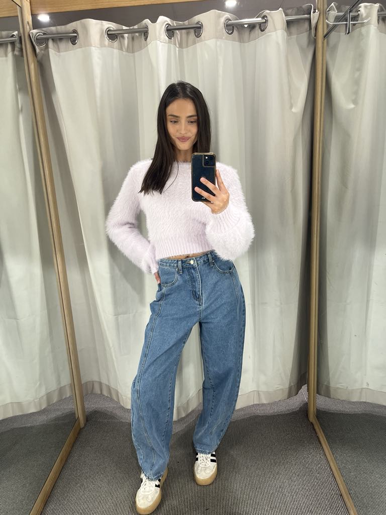 Tahlia Fluffy Knit Mink Pink