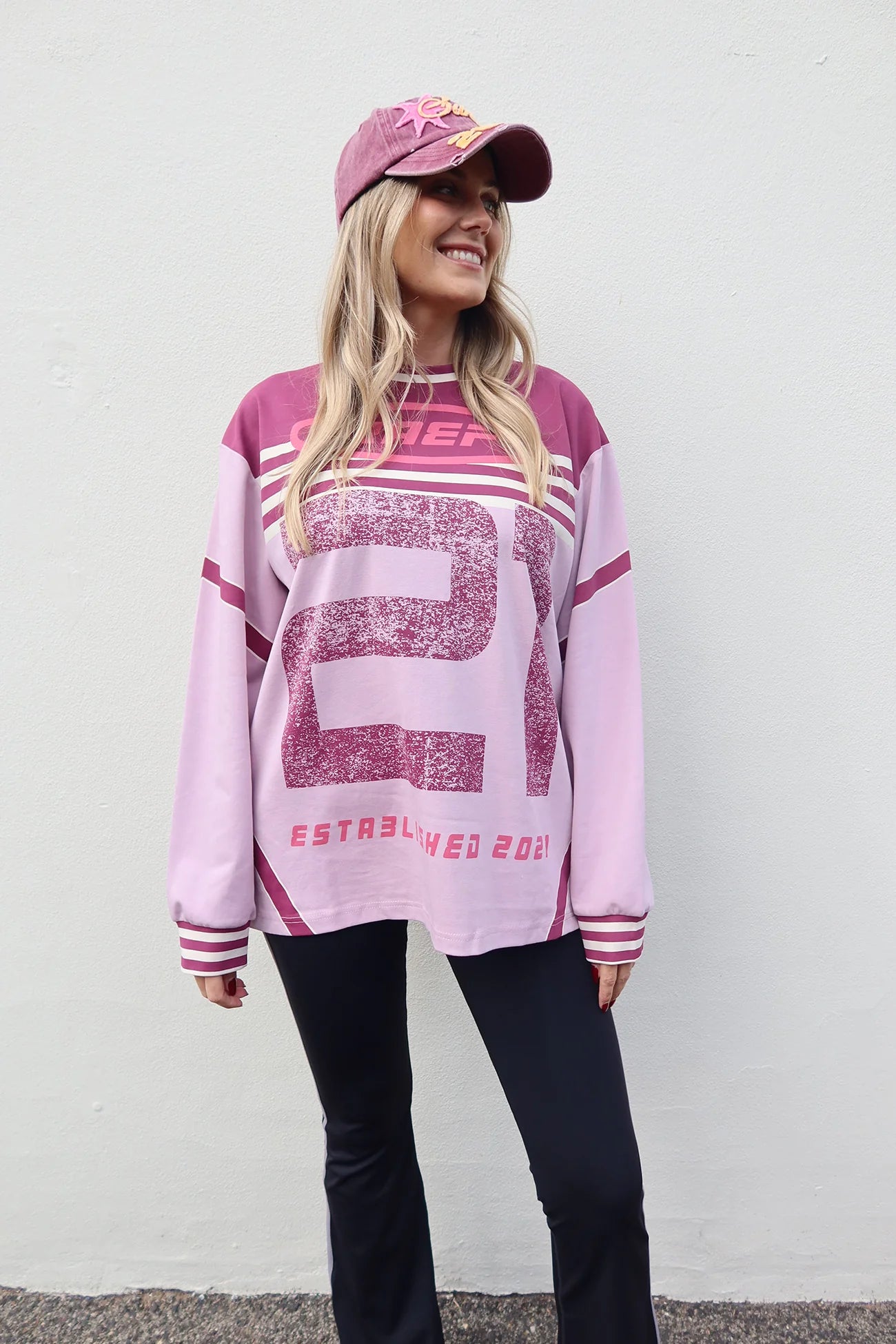 PRE ORDER Asha LS Tee - Dusty Pink Multi