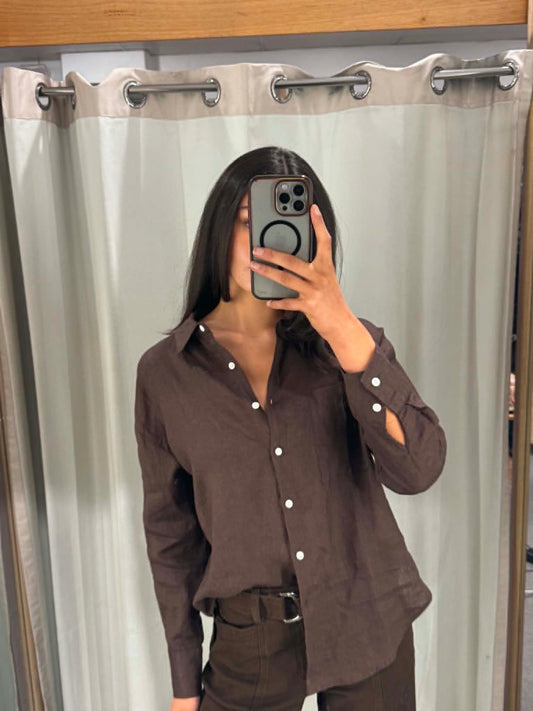 The Marlow Linen Shirt – Chocolate