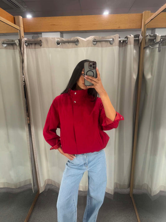 Selena Cherry Red Wind Jacket