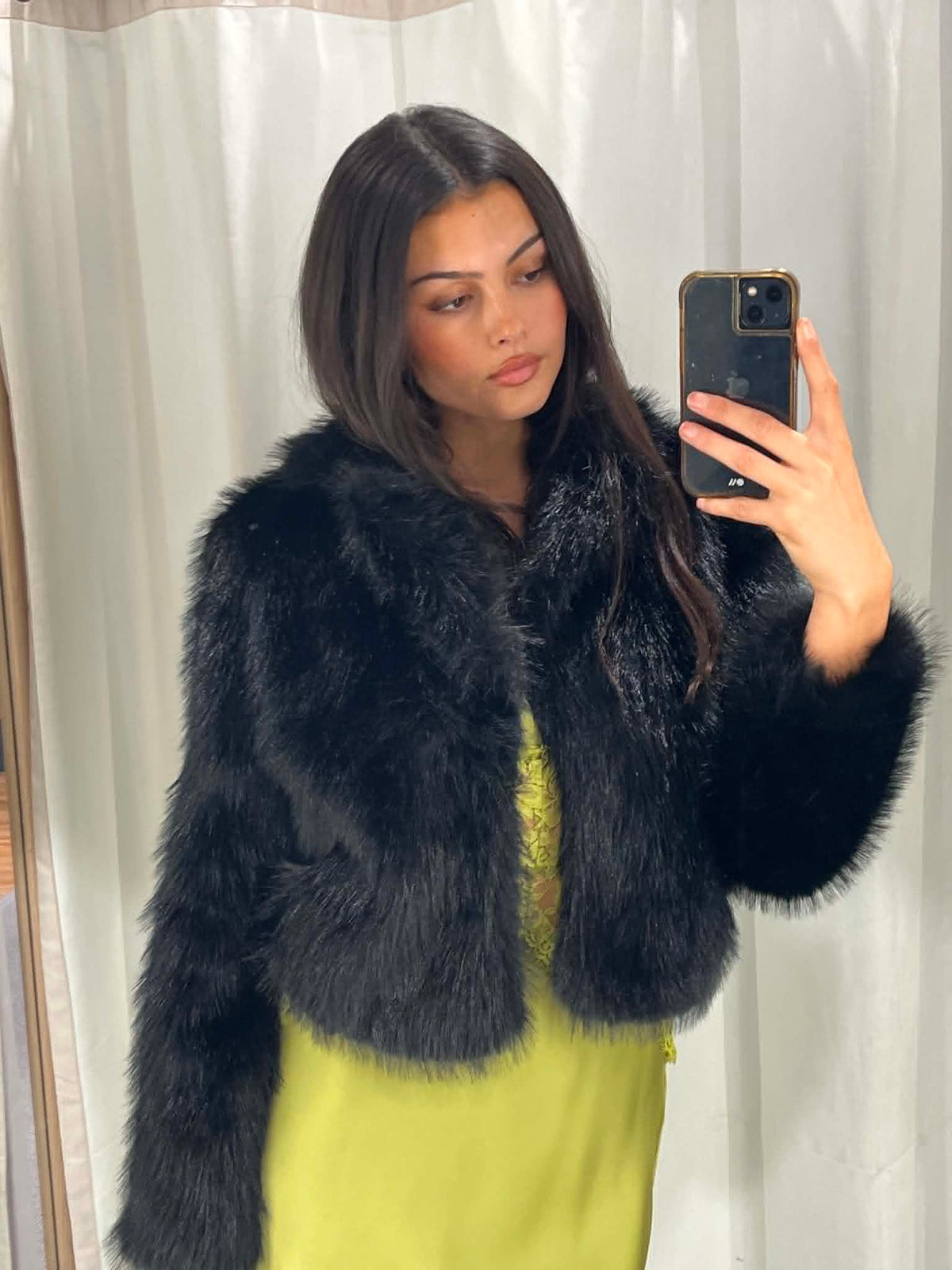 Solene Faux Fur Black