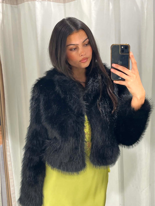 Solene Faux Fur Black