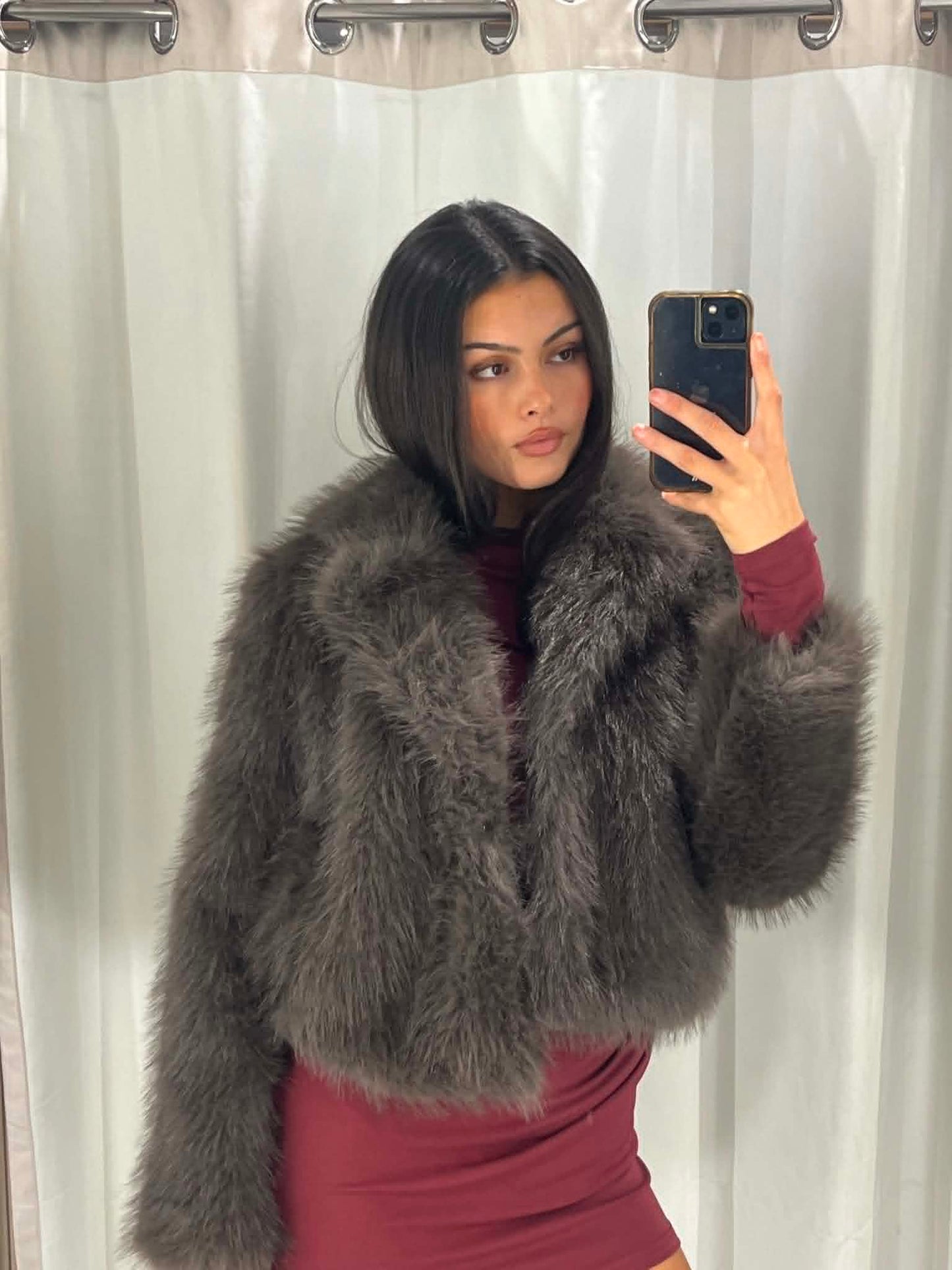 Solene Faux Fur Chocolate