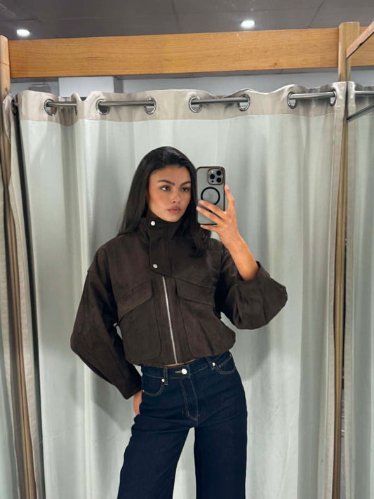 The Marley Cropped Jacket – Chocolate