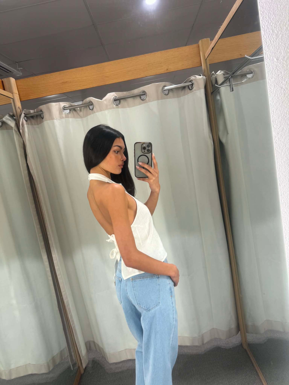 Isla Tie Back Linen Top