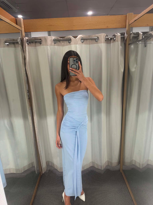 Strapless Baby Blue Dress